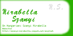 mirabella szanyi business card